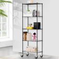 Mydeargo Height Adjustable Steel Shelving with Rolling Wheels for Home Kitchen Bathroom Laundry Storage