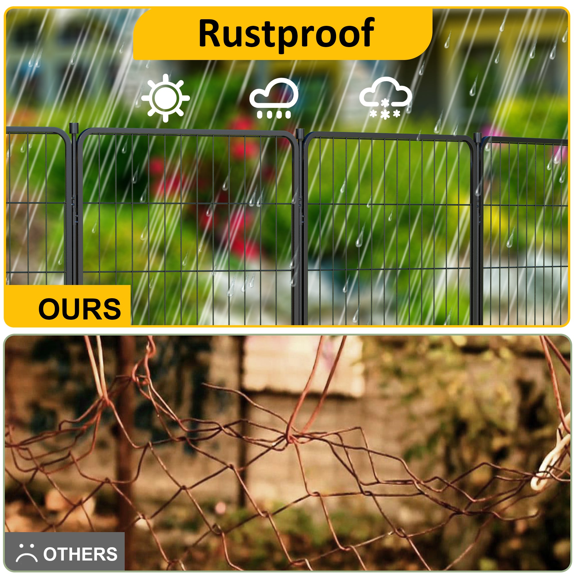 Mydeargo 40" Tall Metal Dog Pet Playpens for Outside Inside Exercise Run Relax, 6 Fence Panels