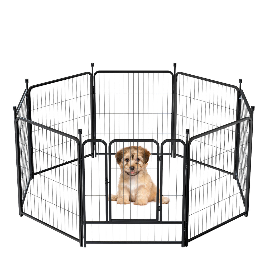 Mydeargo 32" Tall Metal Dog Pet Playpens for Outside Inside Exercise Run Relax, 8 Fence Panels