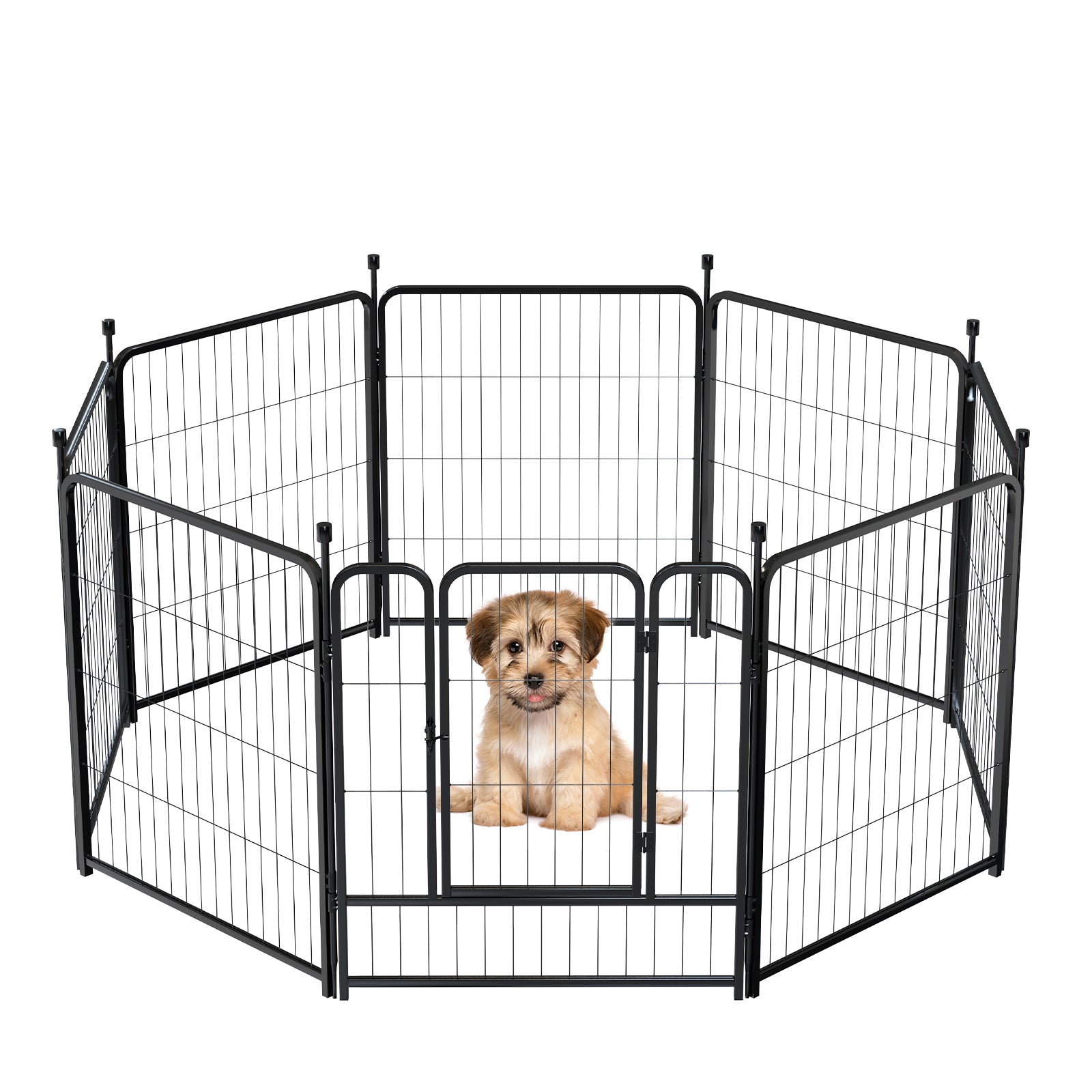 Mydeargo 32" Tall Metal Dog Pet Playpens for Outside Inside Exercise Run Relax, 8 Fence Panels