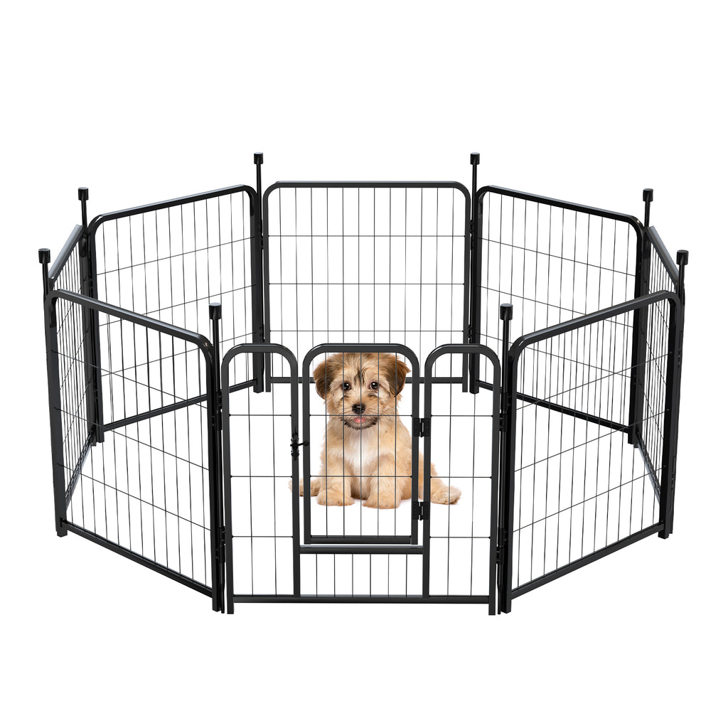 Mydeargo 24" Tall Metal Dog Pet Playpens for Outside Inside Exercise Run Relax, 8 Fence Panels