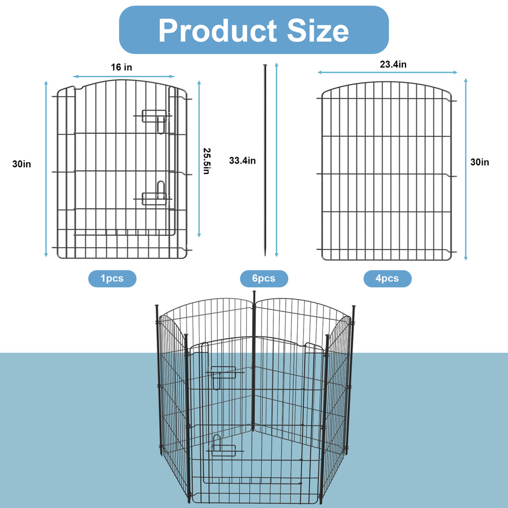 Mydeargo 5 Panels Heavy Duty Decorative Metal Garden Fence Border for Yard Patio & Flower Beds, 30"(H) X 24"(L)