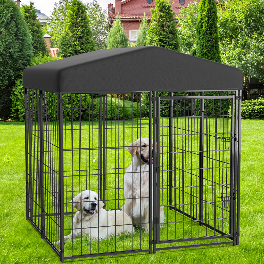 Mydeargo Universal Heavy Duty Large Metal Pet Kennels & Crates with Sun/Rain Proof for Dog Cat Duck Chicken Outdoor Indoor Excerise