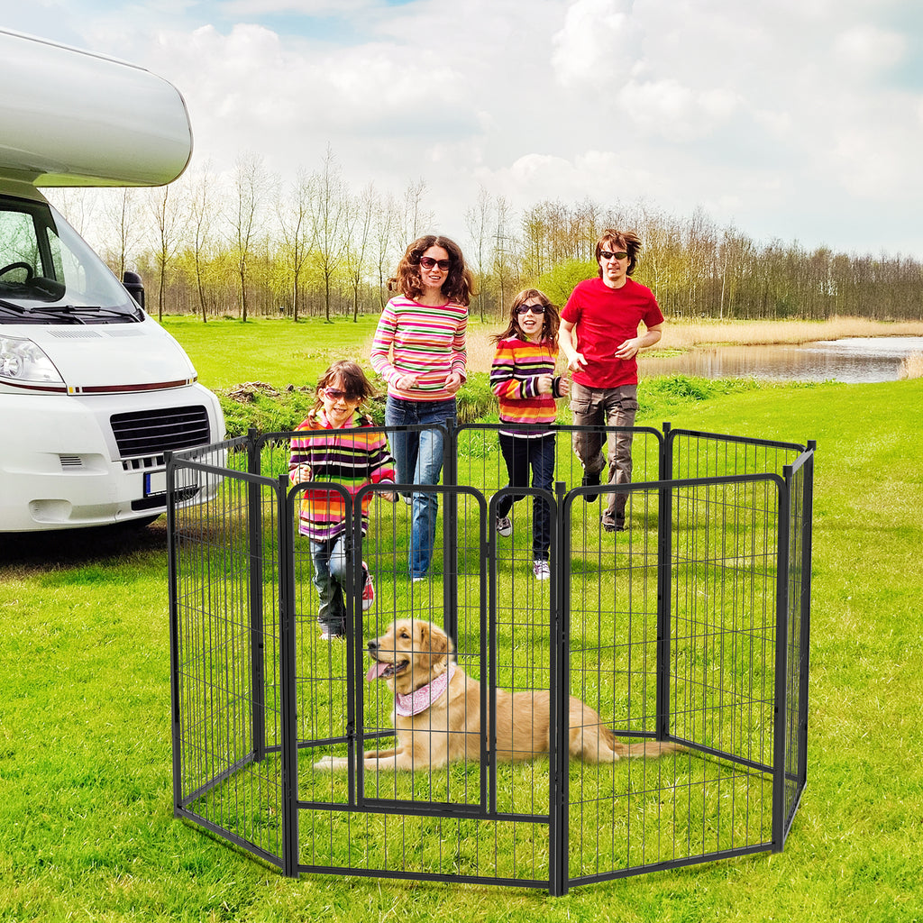Mydeargo 40" Tall Metal Dog Pet Playpens for Outside Inside Exercise Run Relax, 8 Fence Panels