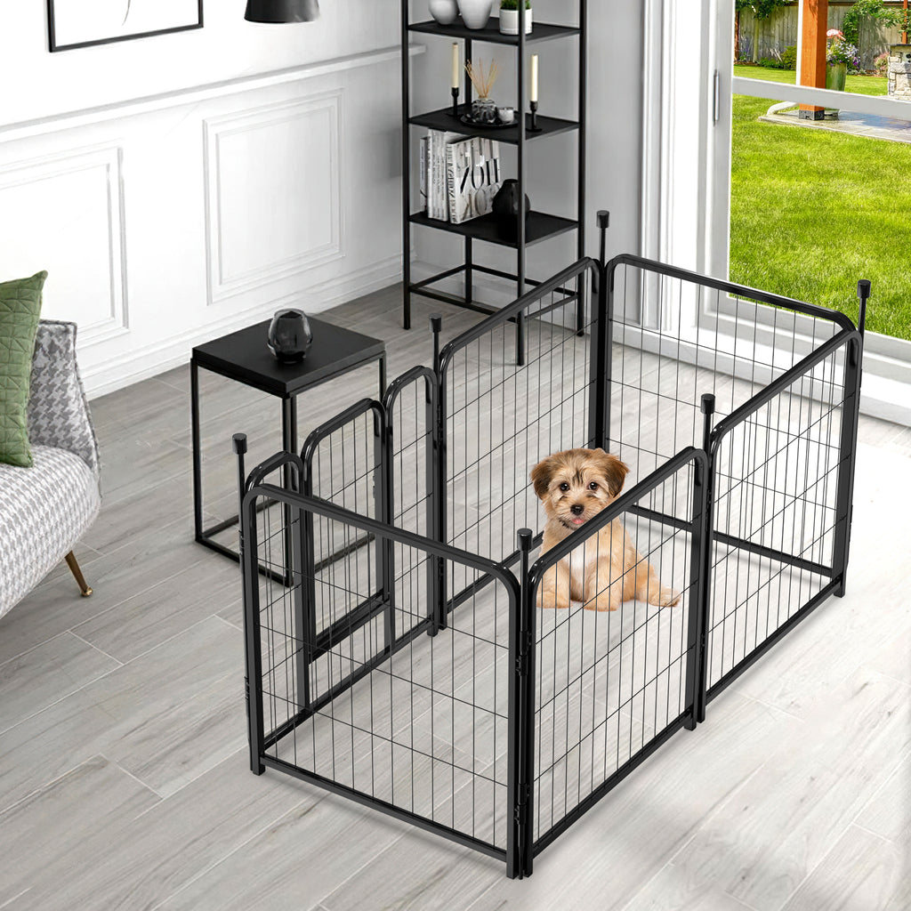 Mydeargo 24" Tall Metal Dog Pet Playpens for Outside Inside Exercise Run Relax, 8 Fence Panels