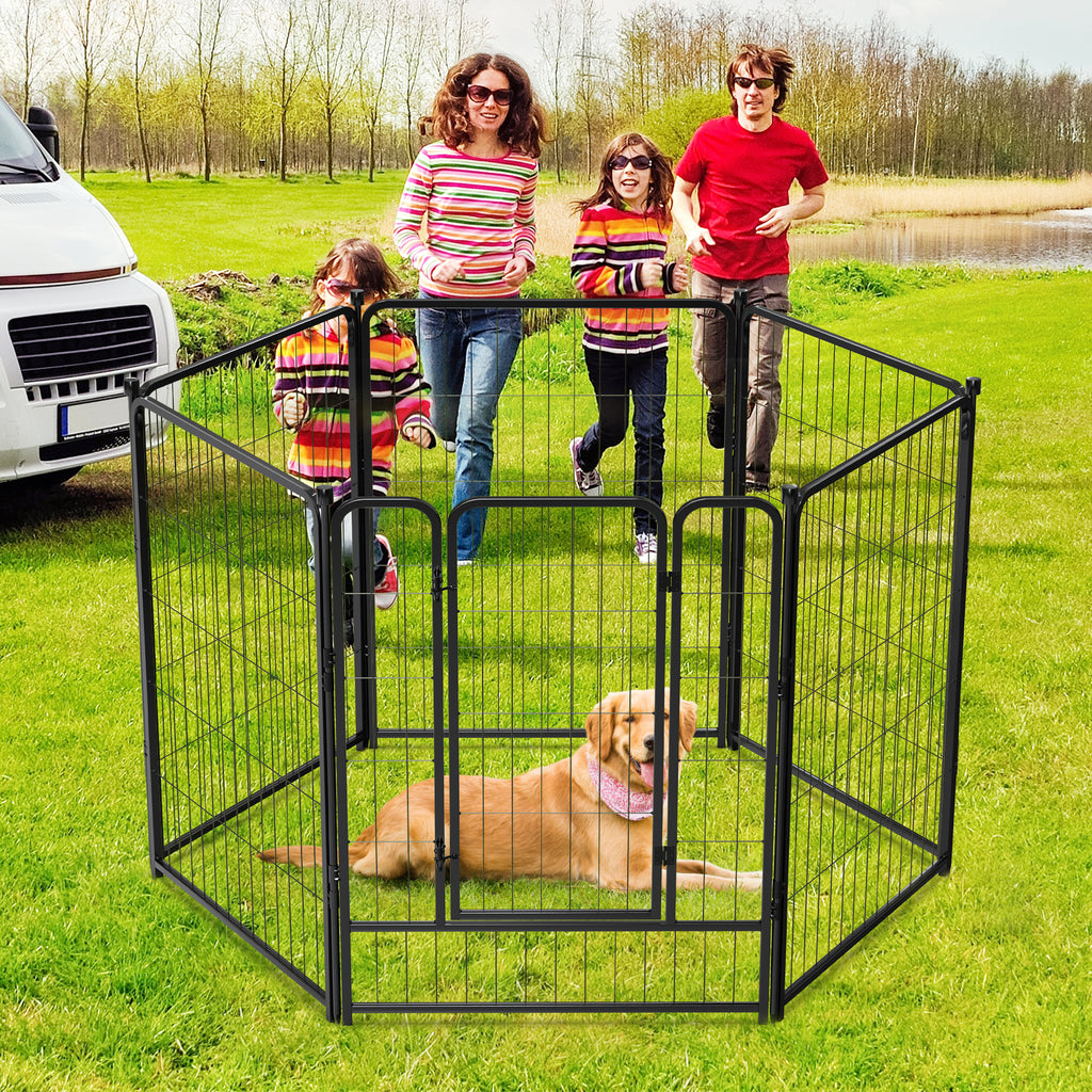 Mydeargo 40" Tall Metal Dog Pet Playpens for Outside Inside Exercise Run Relax, 6 Fence Panels