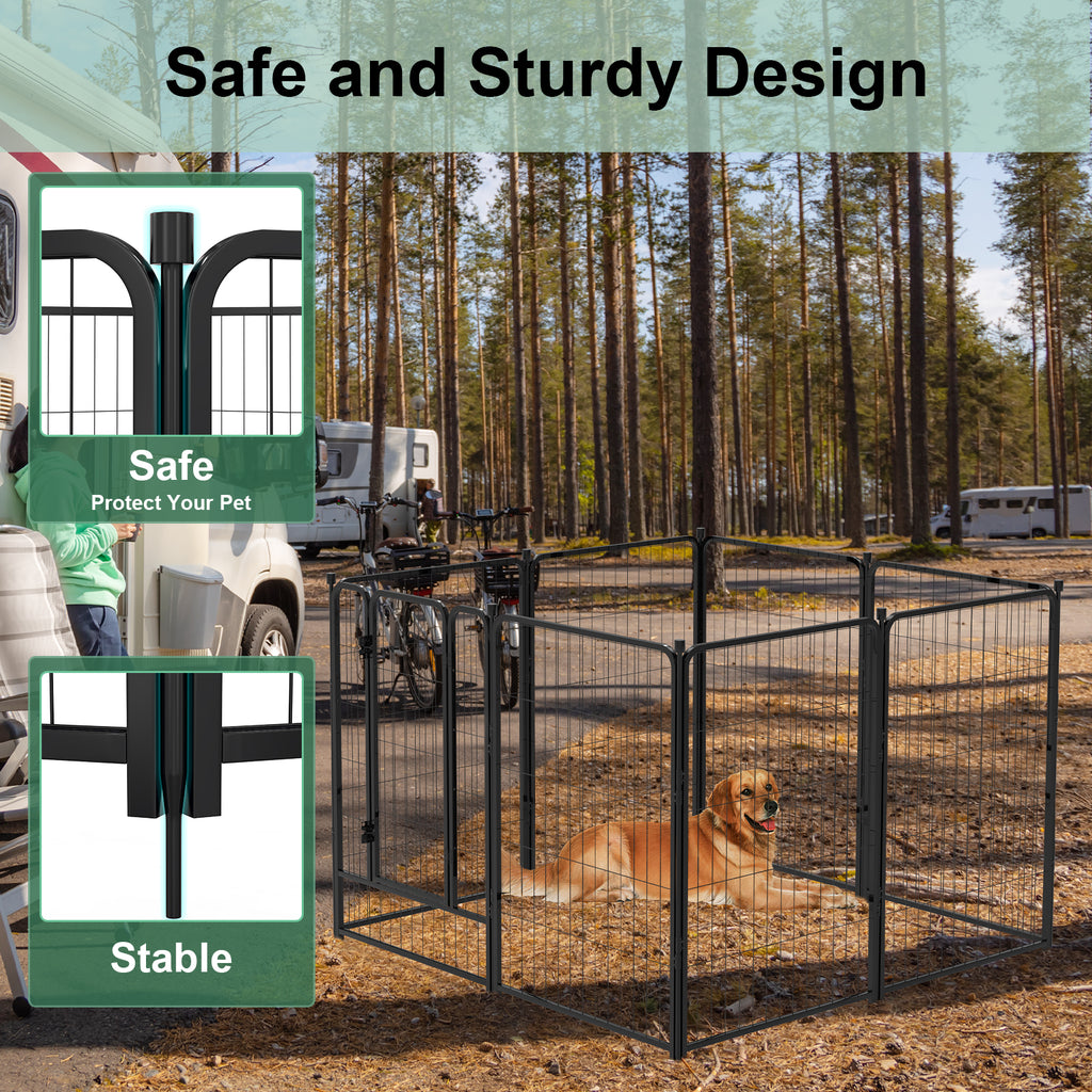 Mydeargo 40" Tall Metal Dog Pet Playpens for Outside Inside Exercise Run Relax, 8 Fence Panels