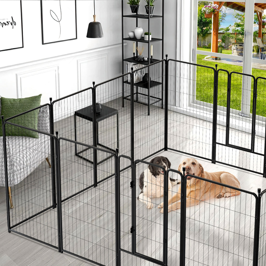 Mydeargo 45" Tall Metal Dog Pet Playpens for Outside Inside Exercise Run Relax, 16 Fence Panels