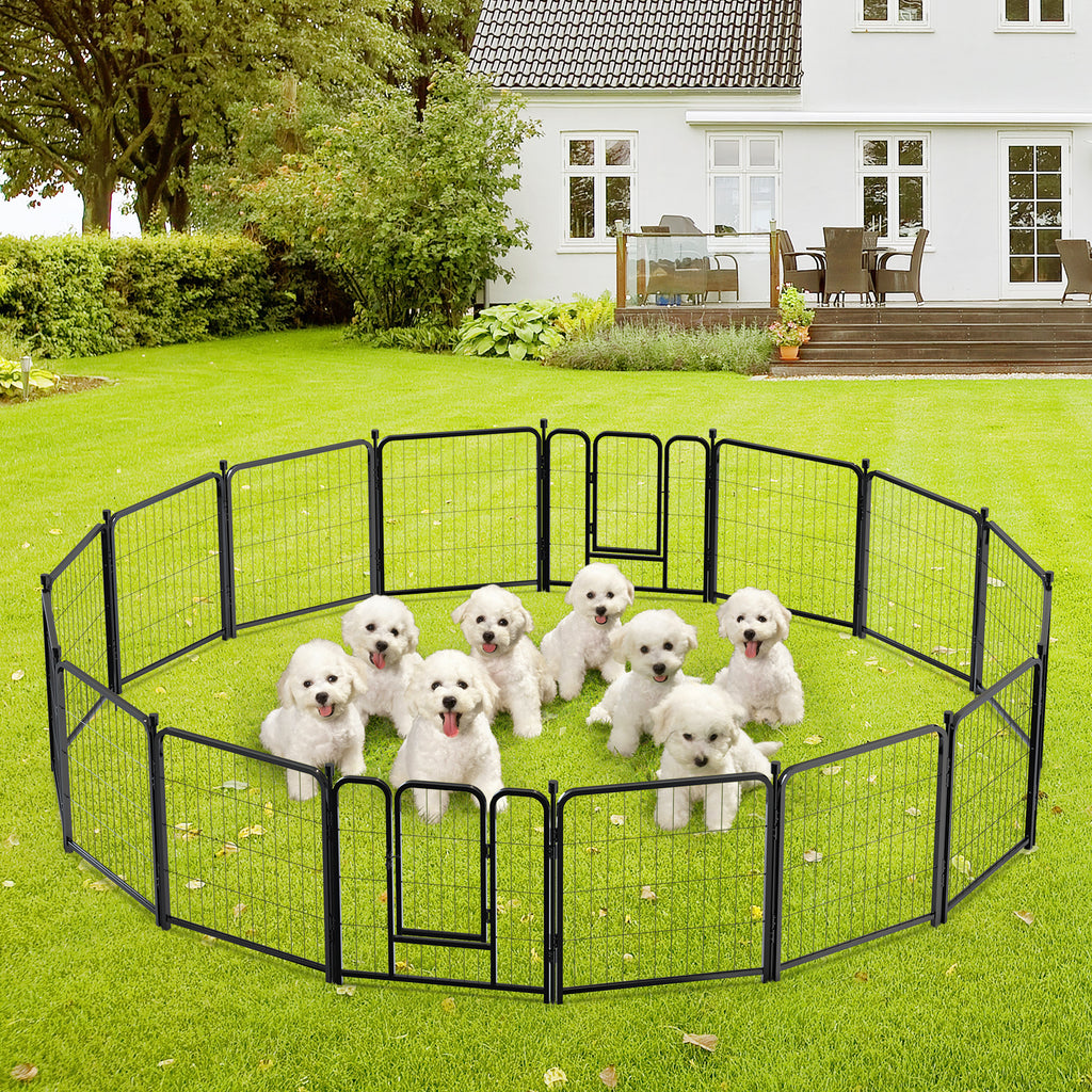 Mydeargo 32" Tall Metal Dog Pet Playpens for Outside Inside Exercise Run Relax, 16 Fence Panels