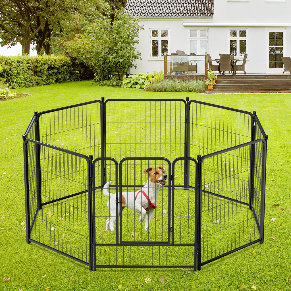 Mydeargo 32" Tall Metal Dog Pet Playpens for Outside Inside Exercise Run Relax, 8 Fence Panels