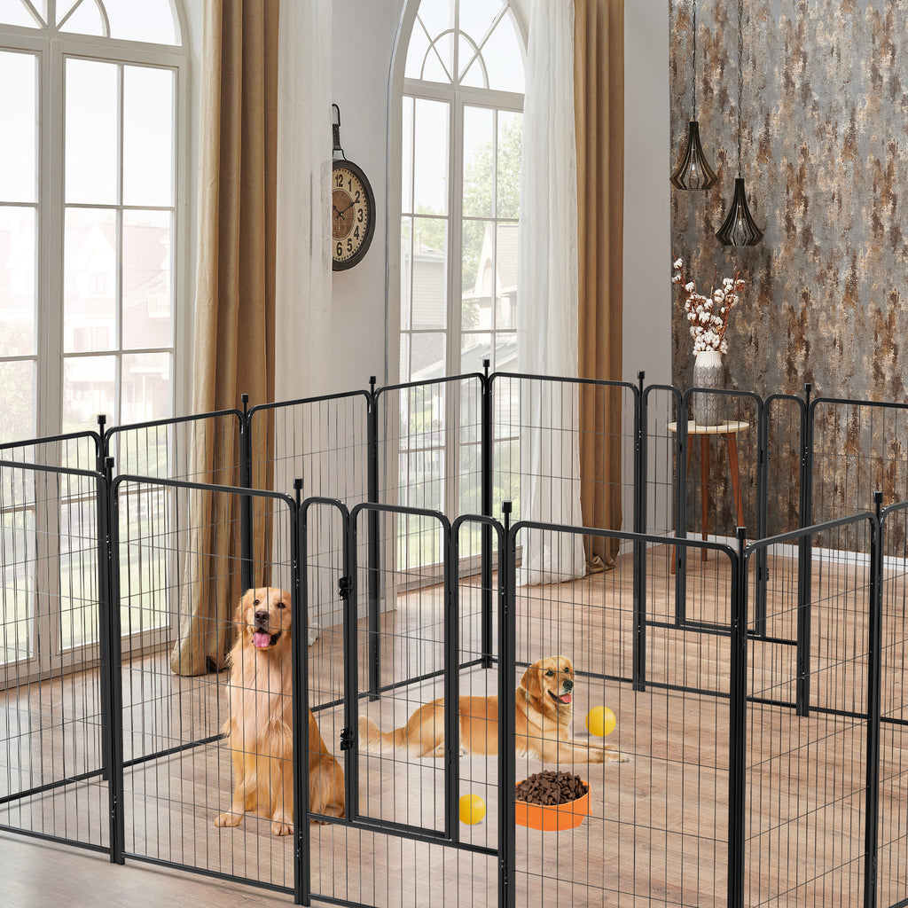 Mydeargo 45" Tall Metal Dog Pet Playpens for Outside Inside Exercise Run Relax, 16 Fence Panels