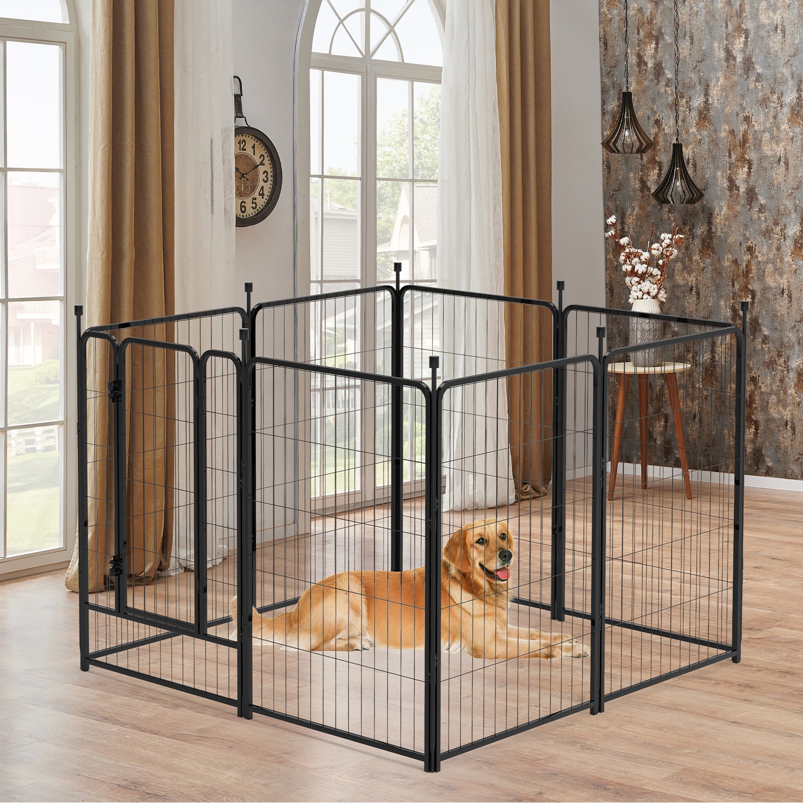Mydeargo 40" Tall Metal Dog Pet Playpens for Outside Inside Exercise Run Relax, 8 Fence Panels