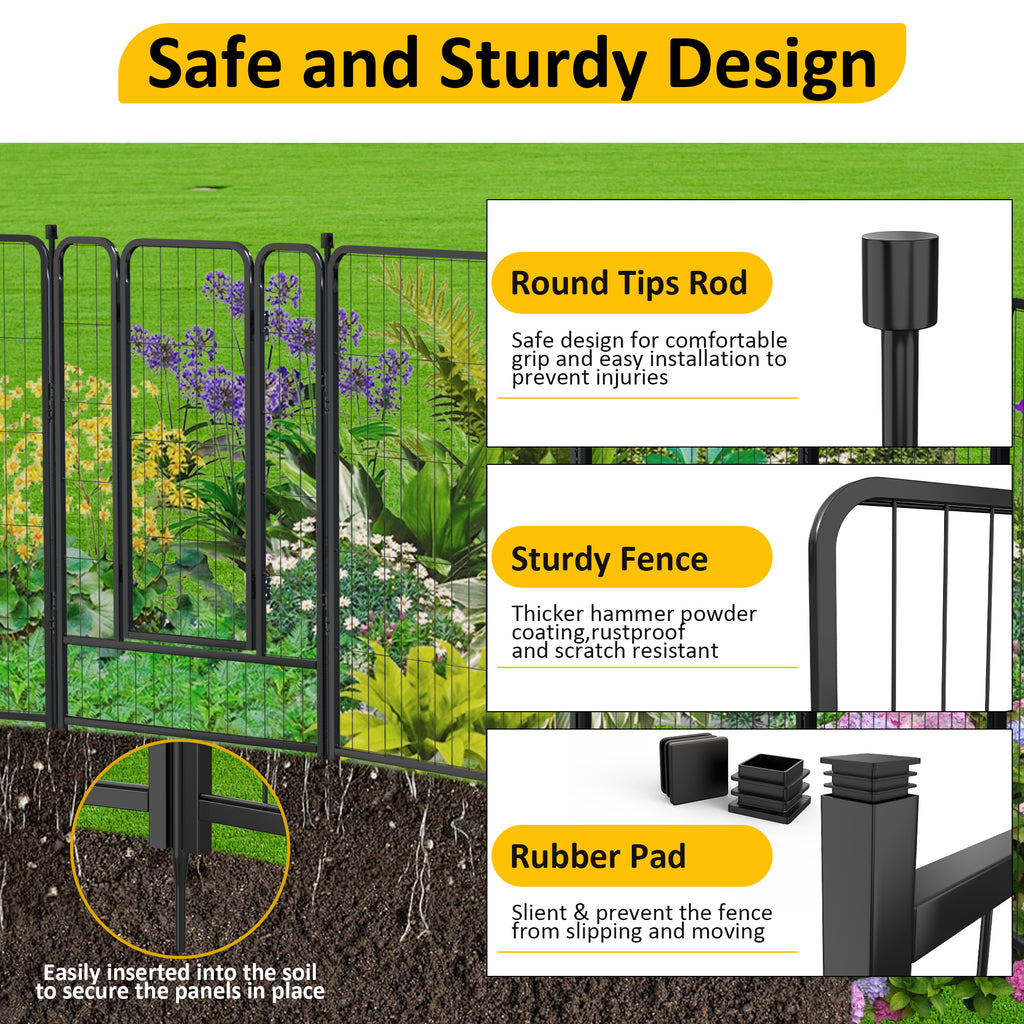 Mydeargo 40" Tall Metal Dog Pet Playpens for Outside Inside Exercise Run Relax, 6 Fence Panels