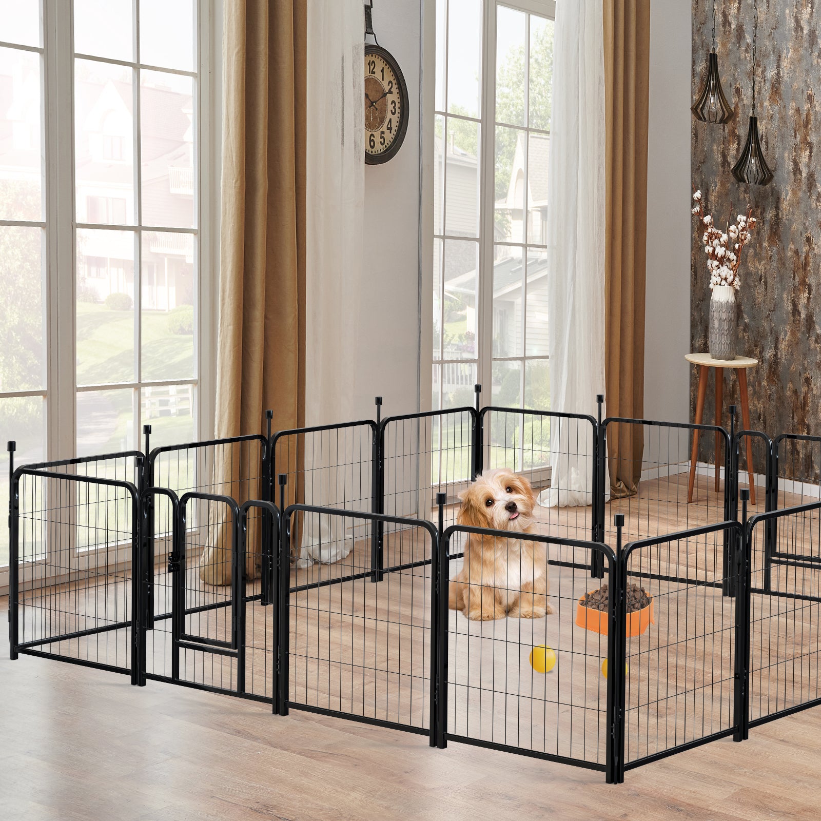 Mydeargo 24" Tall Metal Dog Pet Playpens for Outside Inside Exercise Run Relax, 16 Fence Panels