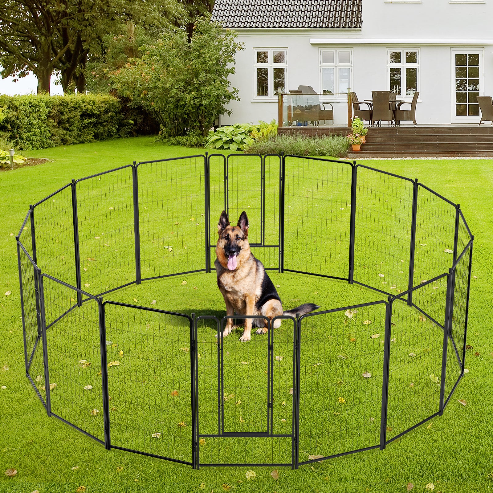 Mydeargo 45" Tall Metal Dog Pet Playpens for Outside Inside Exercise Run Relax, 16 Fence Panels