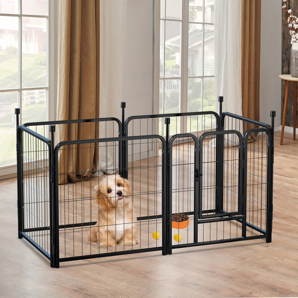 Mydeargo 24" Tall Metal Dog Pet Playpens for Outside Inside Exercise Run Relax, 8 Fence Panels