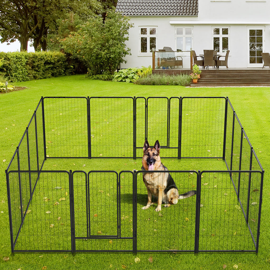 Mydeargo 40" Tall Metal Dog Pet Playpens for Outside Inside Exercise Run Relax, 16 Fence Panels