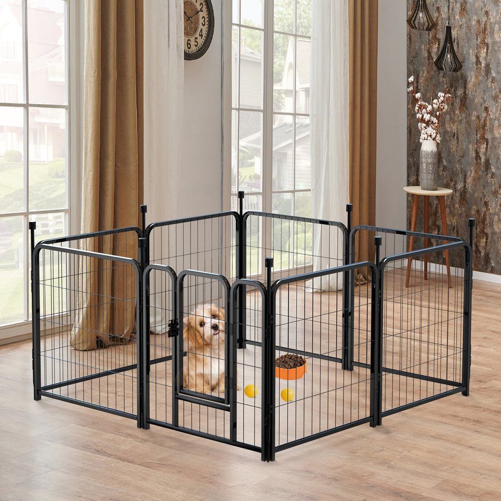 Mydeargo 24" Tall Metal Dog Pet Playpens for Outside Inside Exercise Run Relax, 8 Fence Panels