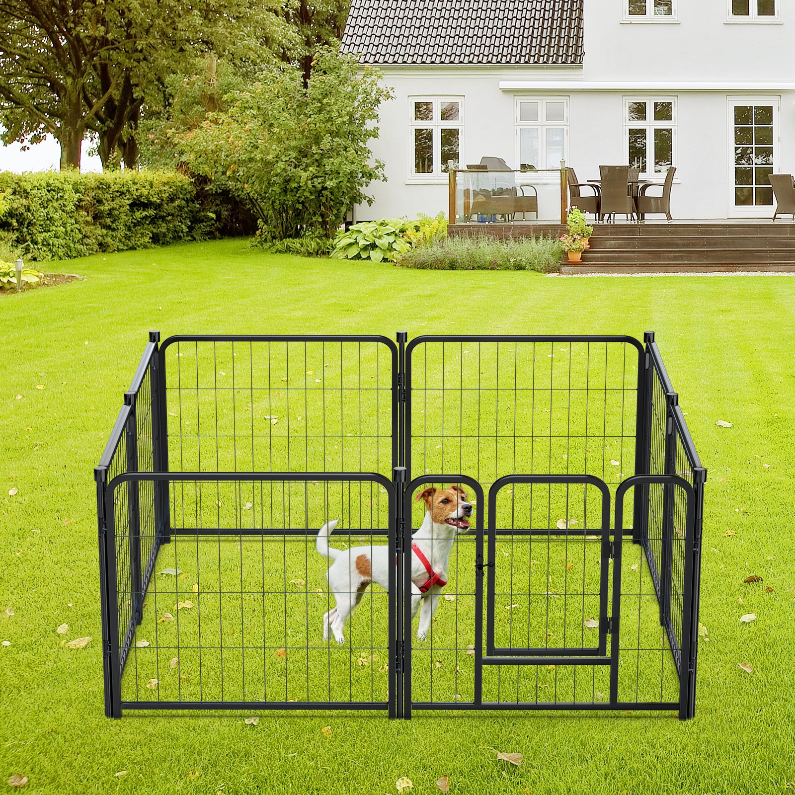 Mydeargo 24" Tall Metal Dog Pet Playpens for Outside Inside Exercise Run Relax, 8 Fence Panels
