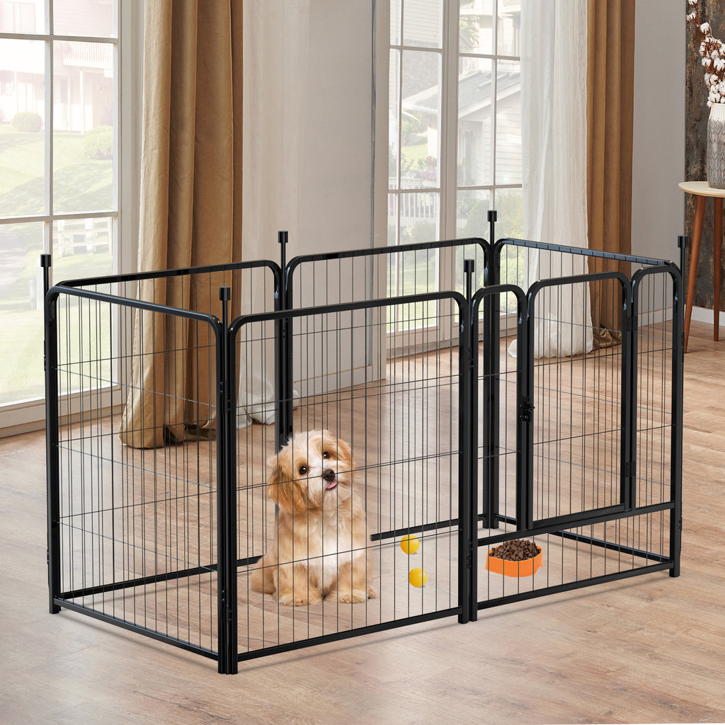Mydeargo 32" Tall Metal Dog Pet Playpens for Outside Inside Exercise Run Relax, 6 Fence Panels