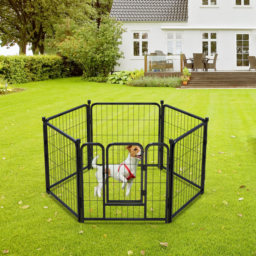 Mydeargo 24" Tall Metal Dog Pet Playpens for Outside Inside Exercise Run Relax, 8 Fence Panels