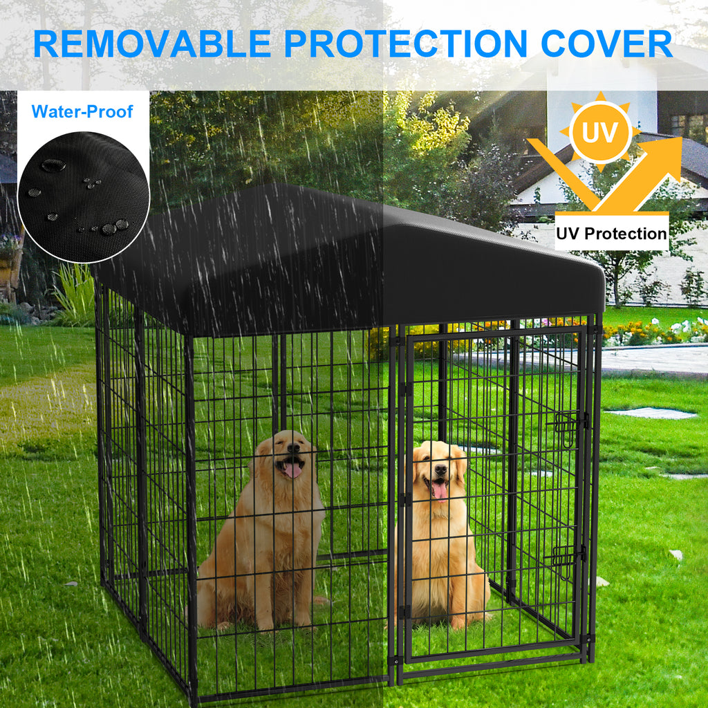 Mydeargo Universal Heavy Duty Large Metal Pet Kennels & Crates with Sun/Rain Proof for Dog Cat Duck Chicken Outdoor Indoor Excerise