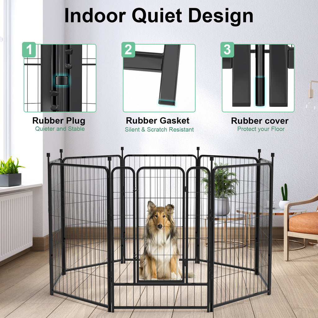 Mydeargo 40" Tall Metal Dog Pet Playpens for Outside Inside Exercise Run Relax, 8 Fence Panels