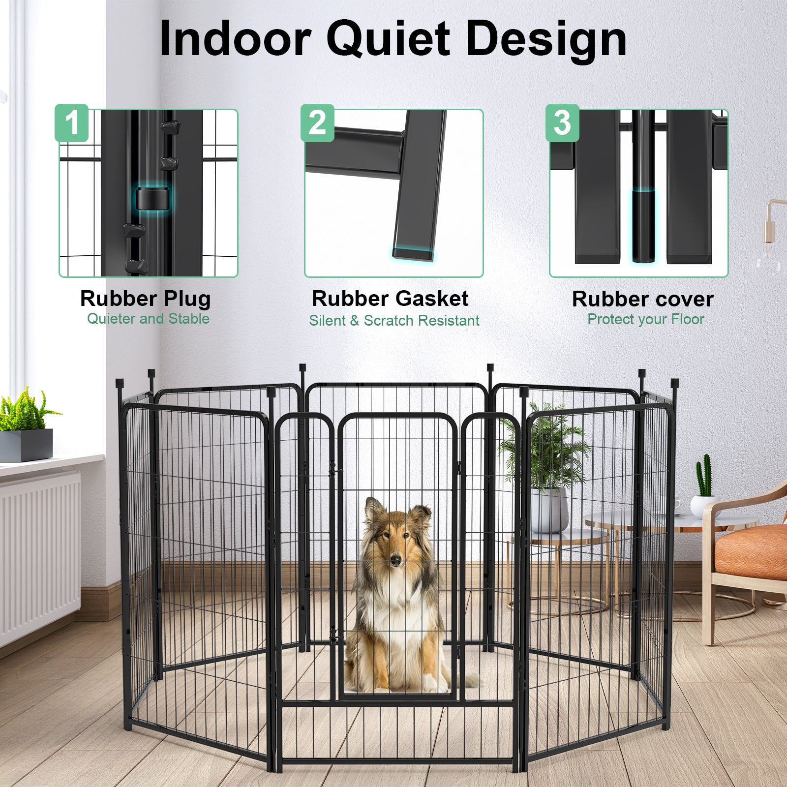 Mydeargo 40" Tall Metal Dog Pet Playpens for Outside Inside Exercise Run Relax, 8 Fence Panels