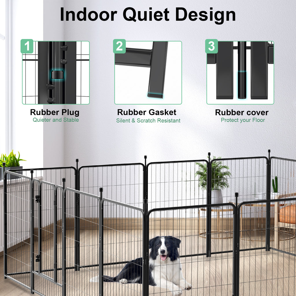Mydeargo 40" Tall Metal Dog Pet Playpens for Outside Inside Exercise Run Relax, 16 Fence Panels