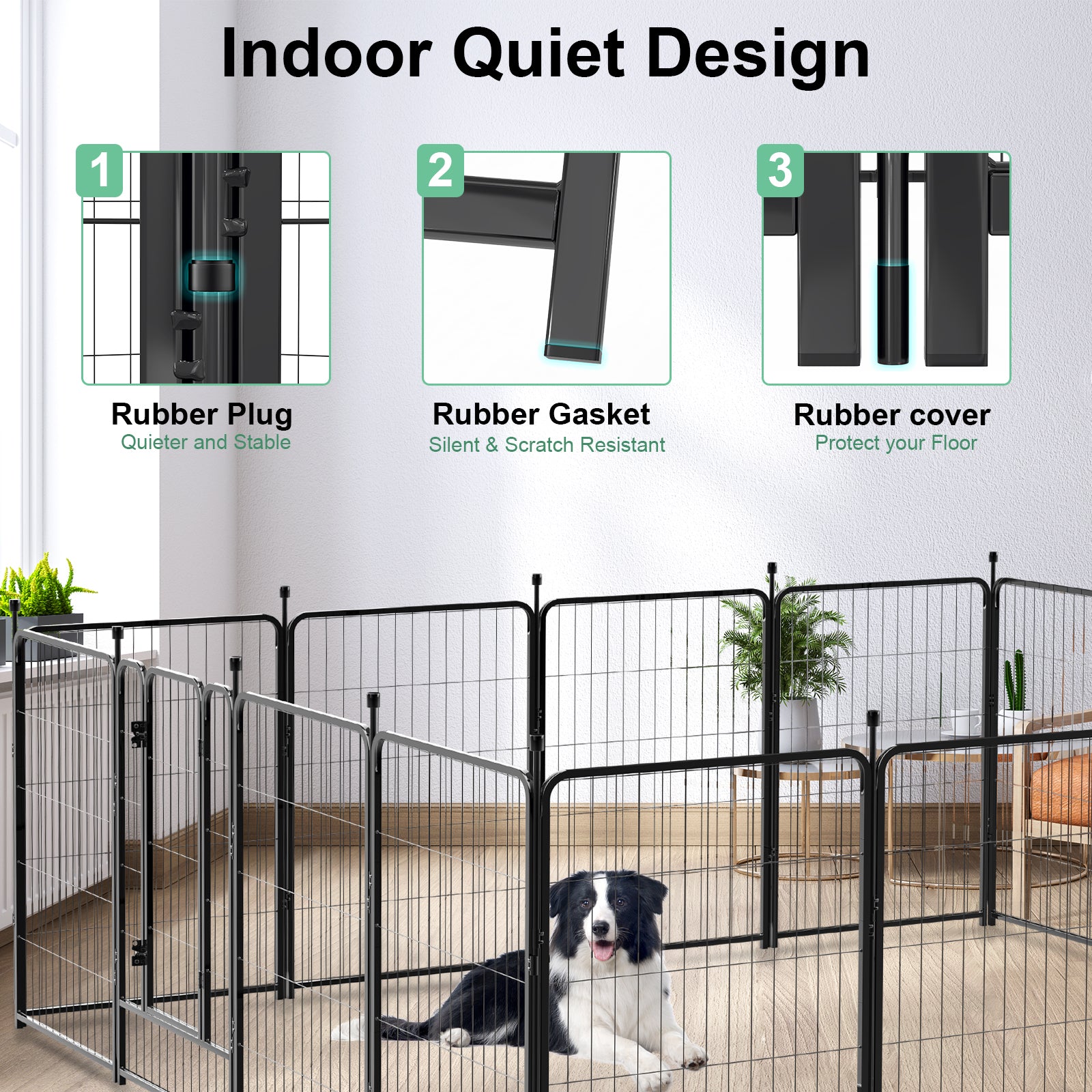 Mydeargo 40" Tall Metal Dog Pet Playpens for Outside Inside Exercise Run Relax, 16 Fence Panels