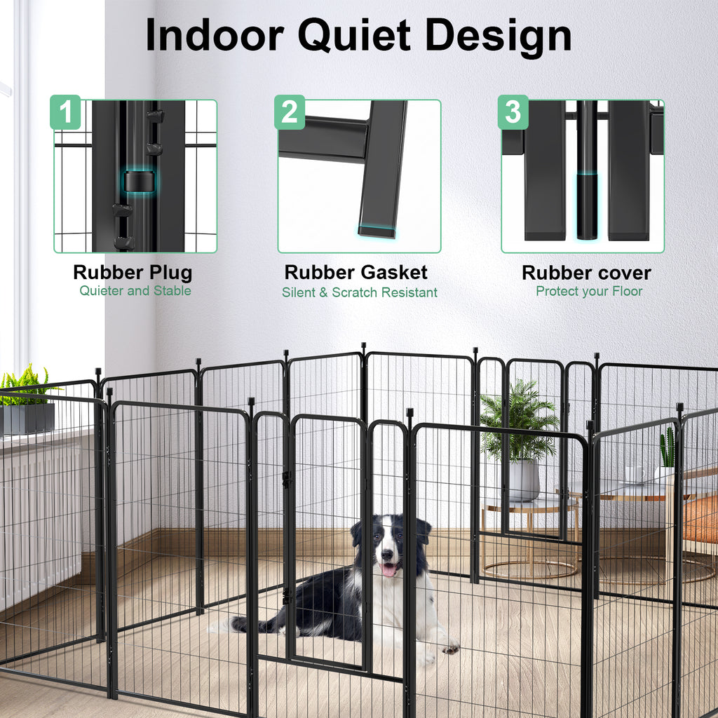 Mydeargo 45" Tall Metal Dog Pet Playpens for Outside Inside Exercise Run Relax, 16 Fence Panels