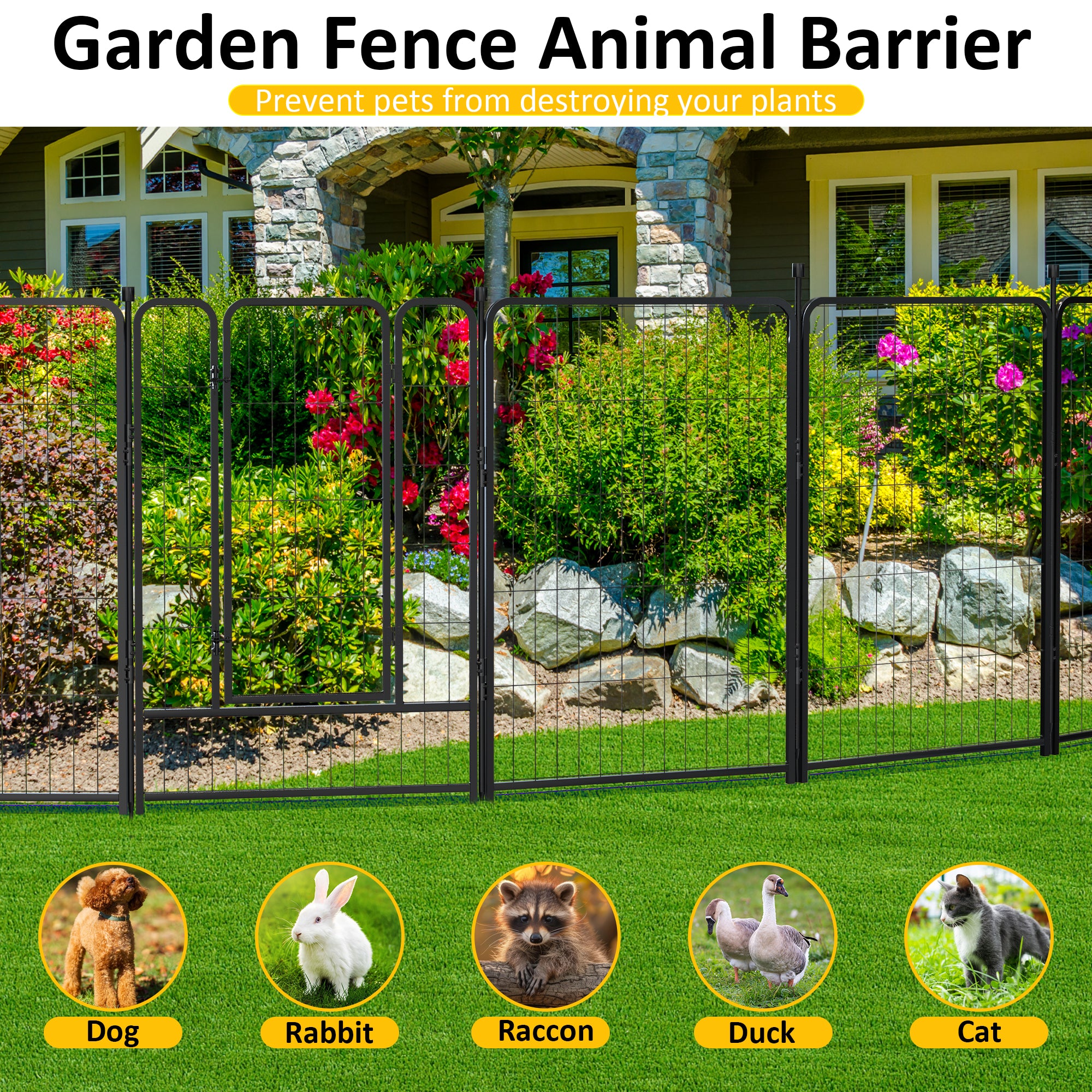 Mydeargo 40" Tall Metal Dog Pet Playpens for Outside Inside Exercise Run Relax, 6 Fence Panels