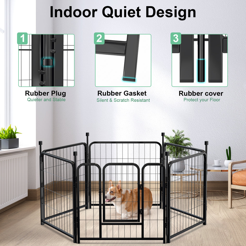 Mydeargo 24" Tall Metal Dog Pet Playpens for Outside Inside Exercise Run Relax, 8 Fence Panels