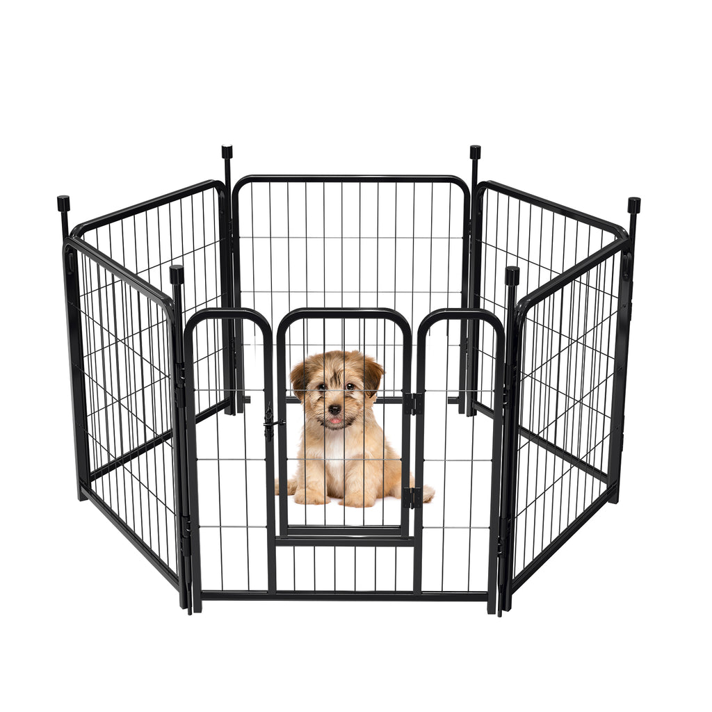 Mydeargo 24" Tall Metal Dog Pet Playpens for Outside Inside Exercise Run Relax, 8 Fence Panels