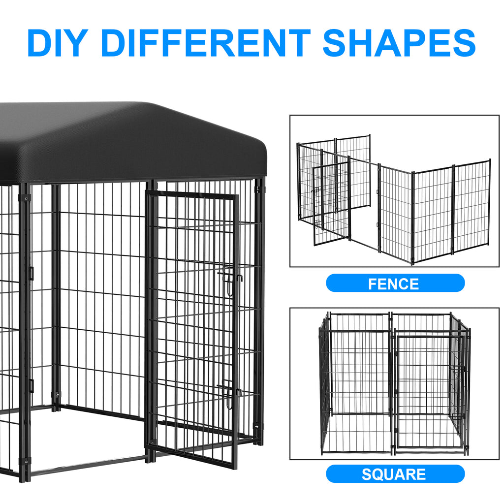 Mydeargo Universal Heavy Duty Large Metal Pet Kennels & Crates with Sun/Rain Proof for Dog Cat Duck Chicken Outdoor Indoor Excerise