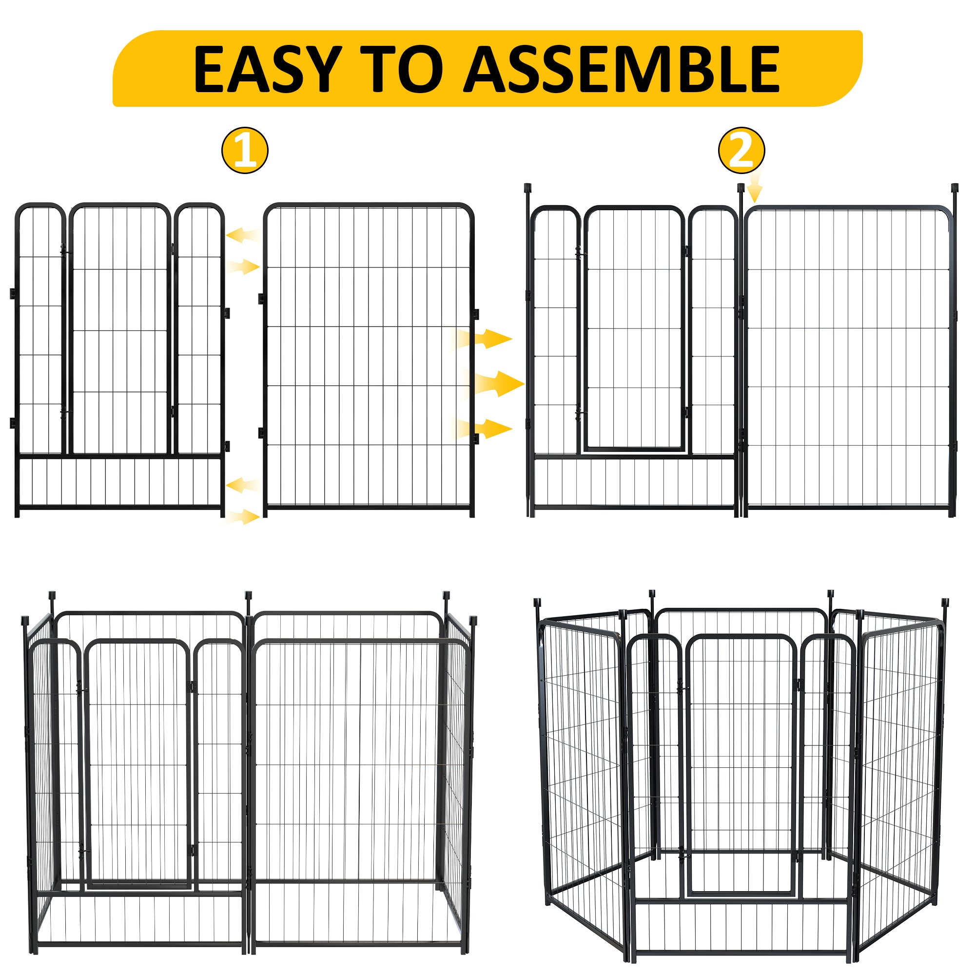 Mydeargo 40" Tall Metal Dog Pet Playpens for Outside Inside Exercise Run Relax, 6 Fence Panels