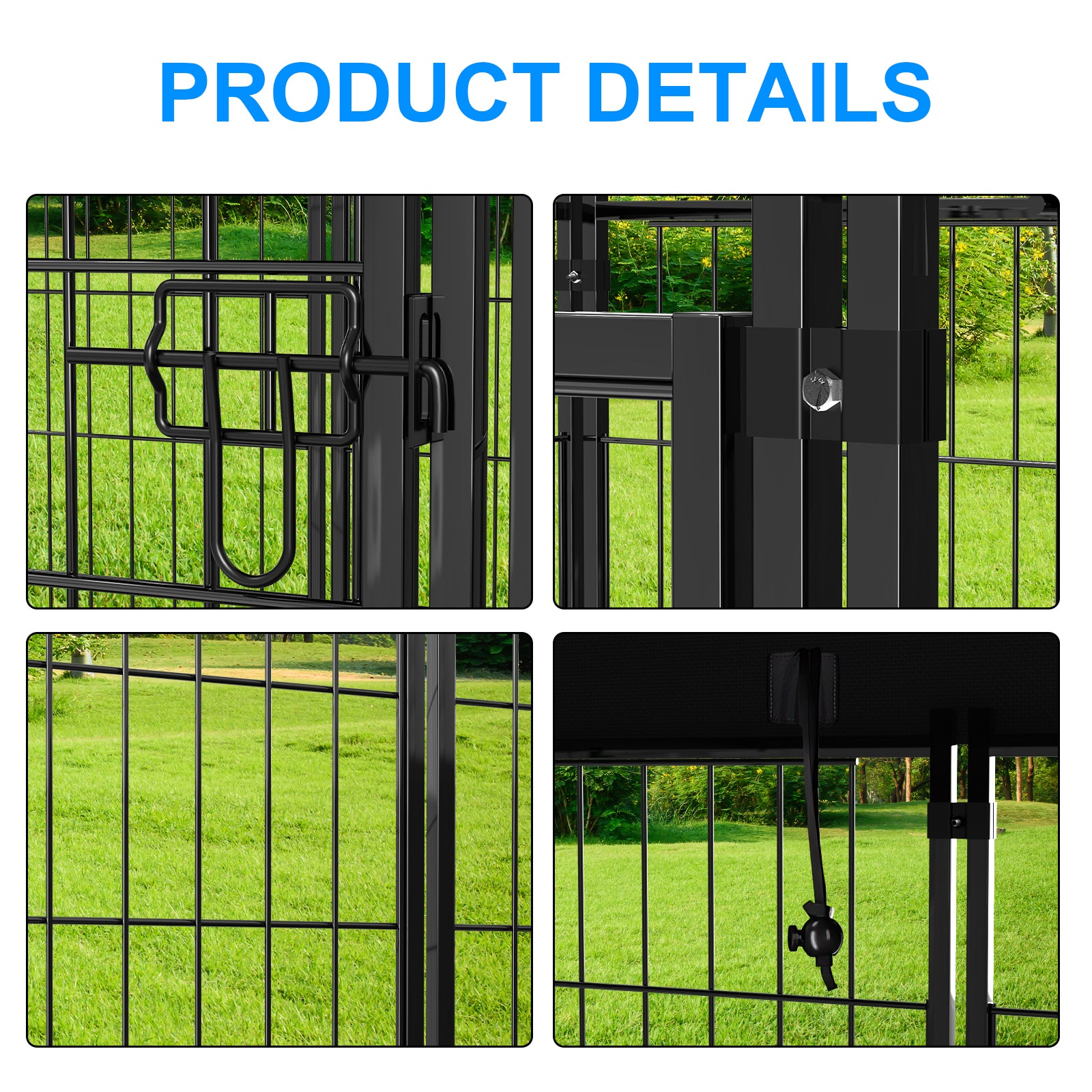 Mydeargo Universal Heavy Duty Large Metal Pet Kennels & Crates with Sun/Rain Proof for Dog Cat Duck Chicken Outdoor Indoor Excerise