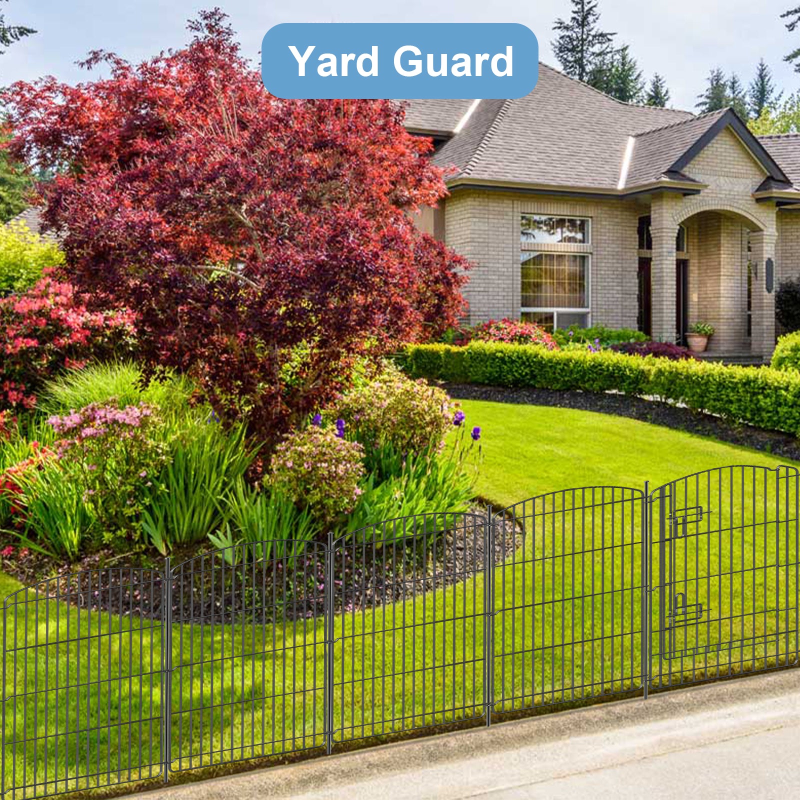 Mydeargo 25 Panels Metal Outdoor Decorative Garden Border Fence for Yard Lawn Patio, 30"(H) X 24"(L)